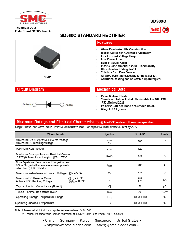 <?=SD560C?> डेटा पत्रक पीडीएफ