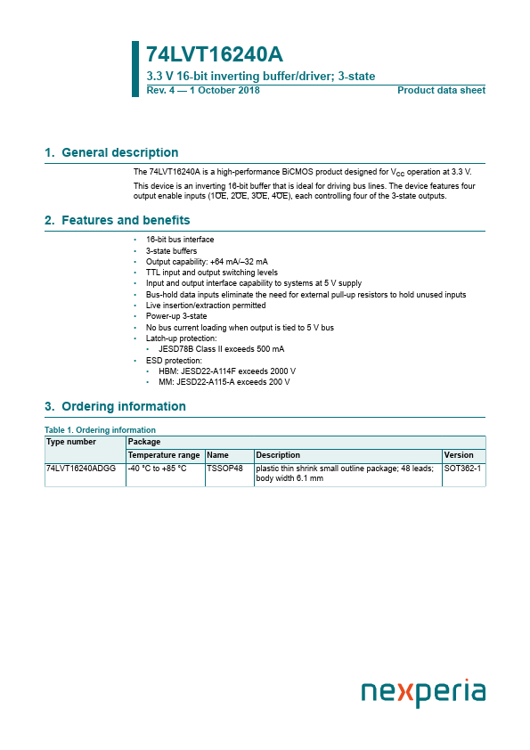 74LVT16240A nexperia