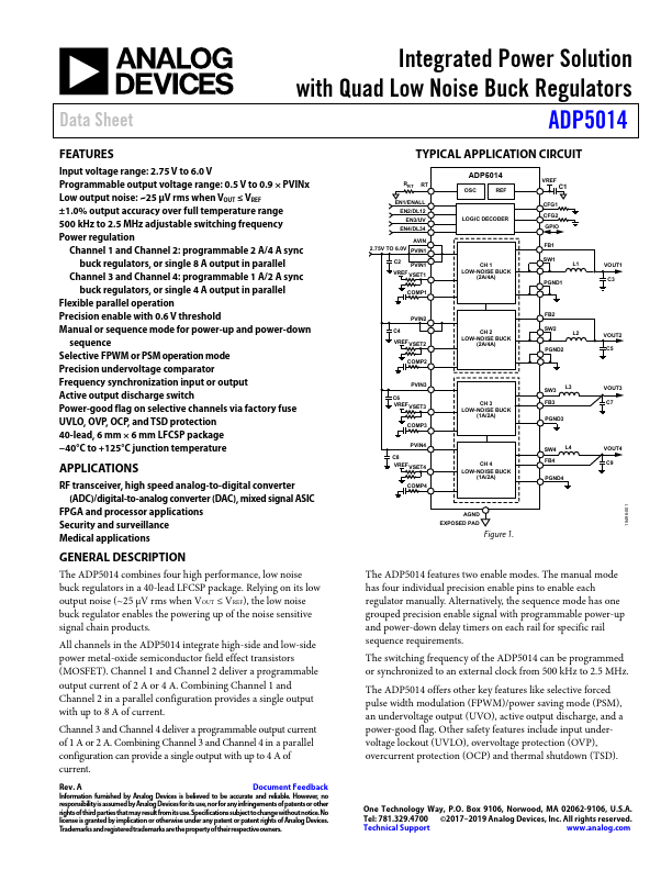 <?=ADP5014?> डेटा पत्रक पीडीएफ