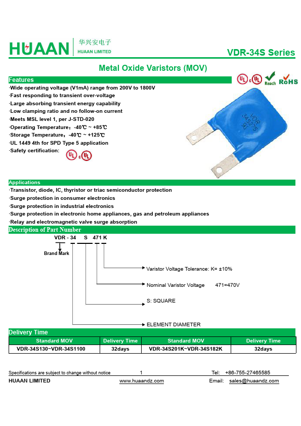 <?=VDR34S480?> डेटा पत्रक पीडीएफ