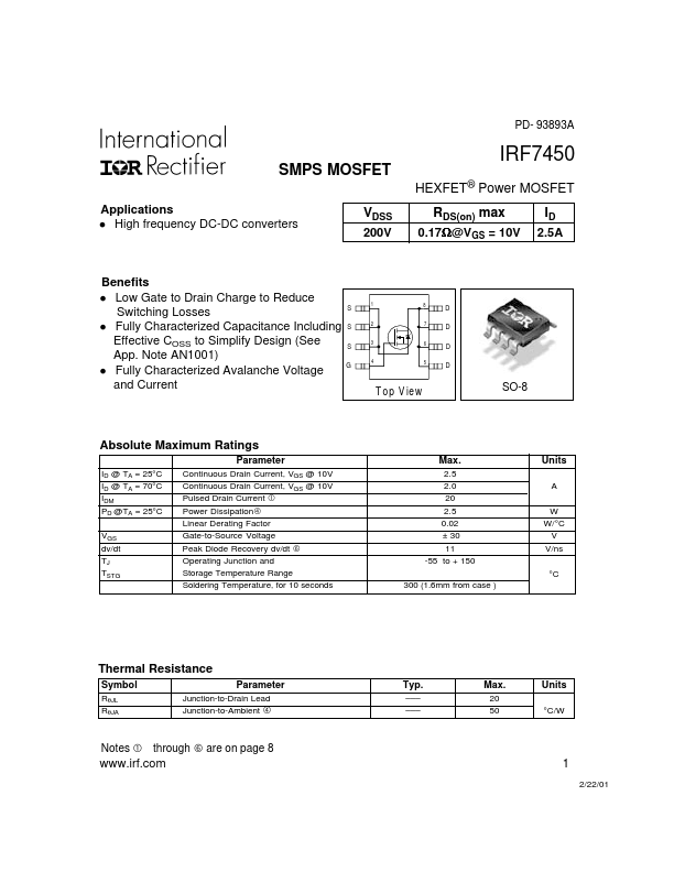 IRF7450 International Rectifier