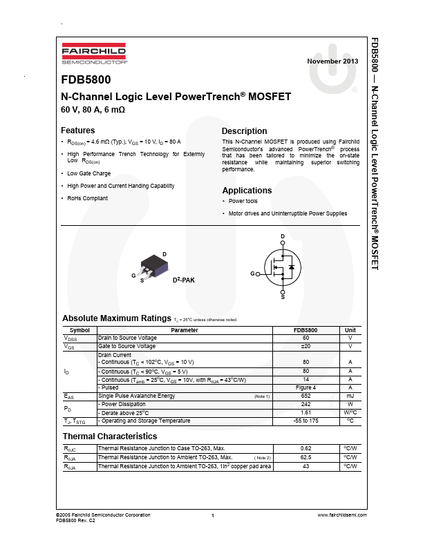 <?=FDB5800?> डेटा पत्रक पीडीएफ