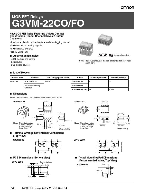 <?=G3VM-22CO?> डेटा पत्रक पीडीएफ