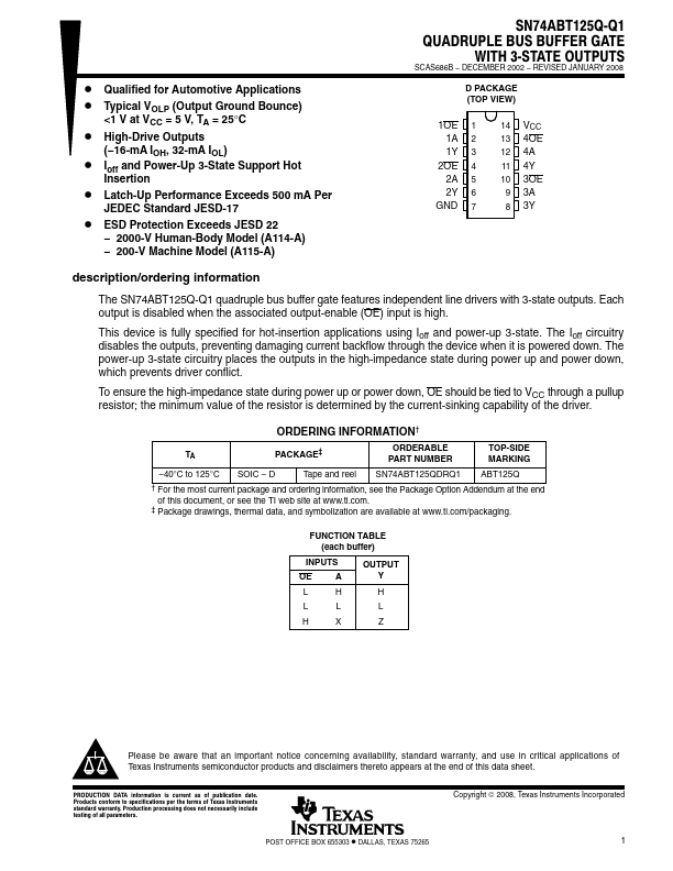 SN74ABT125Q-Q1 Texas Instruments