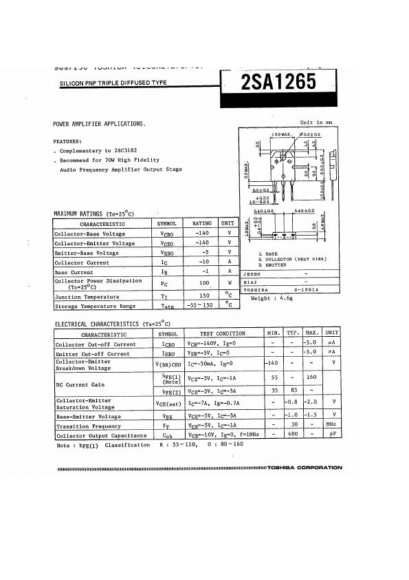 2SA1265 Toshiba