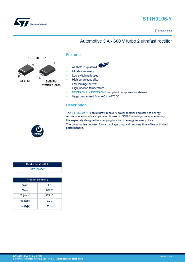 STTH3L06-Y STMicroelectronics