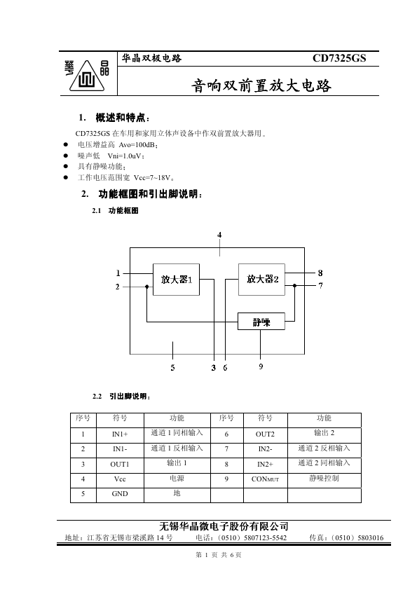 <?=CD7325GS?> डेटा पत्रक पीडीएफ