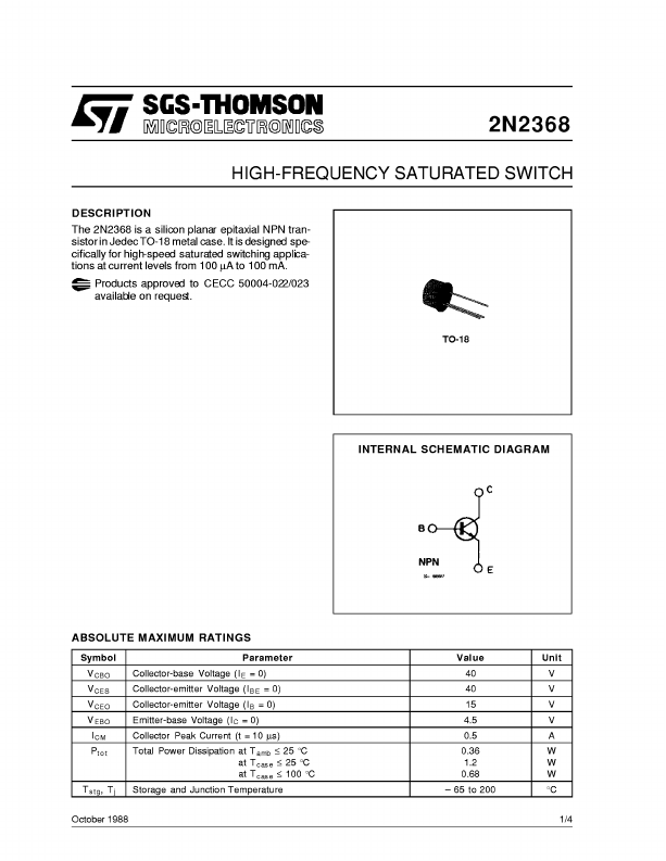 2N2368 STMicroelectronics