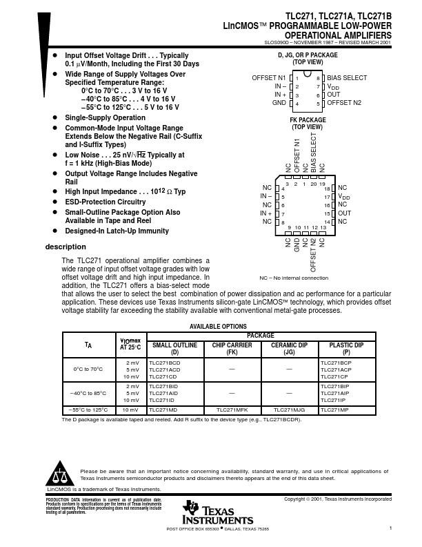 TLC271 Texas Instruments