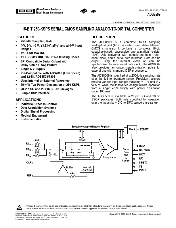 ADS8509 Burr-Brown Corporation