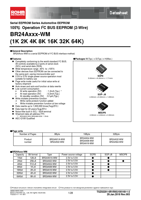 <?=BR24A16-WM?> डेटा पत्रक पीडीएफ