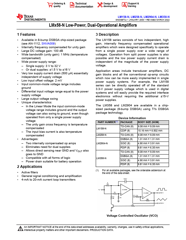 LM2904-N Texas Instruments