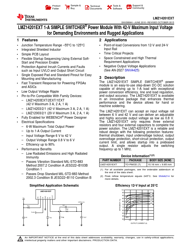 LMZ14201EXT Texas Instruments