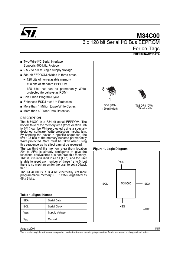 M34C00MN ST Microelectronics