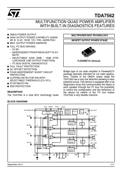 TDA7562 ST Microelectronics