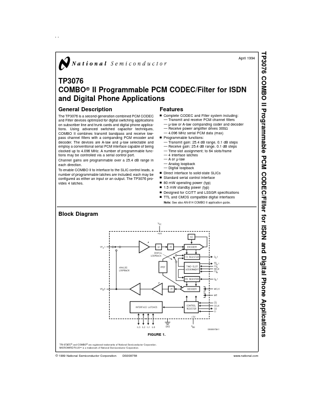 TP3076 National Semiconductor
