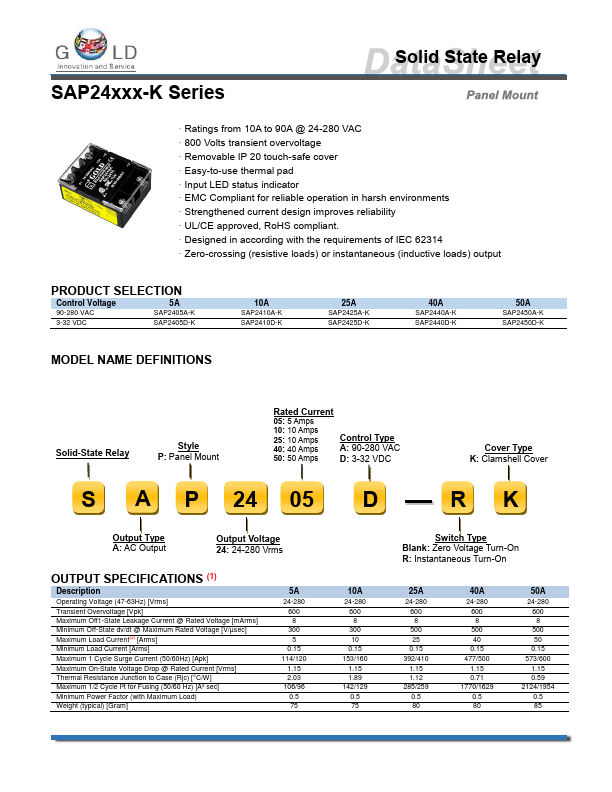 SAP2410D-K GOLD ELECTRIC