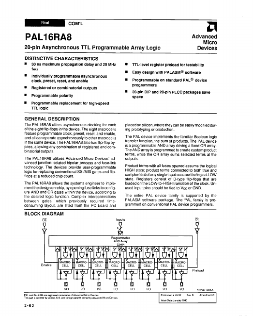 <?=PAL16RA8?> डेटा पत्रक पीडीएफ