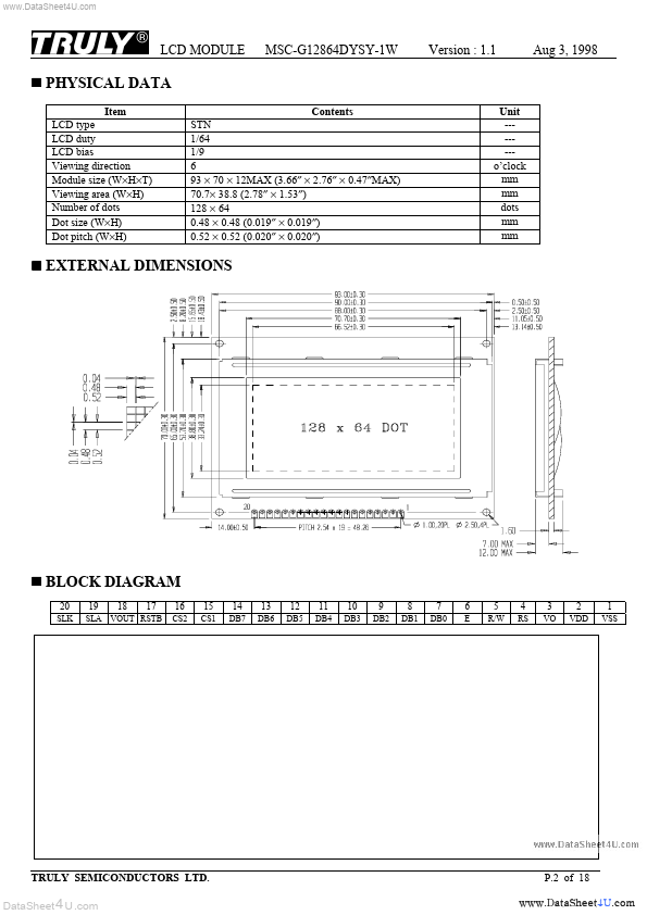 <?=MSC-G12864DYSY-1W?> डेटा पत्रक पीडीएफ