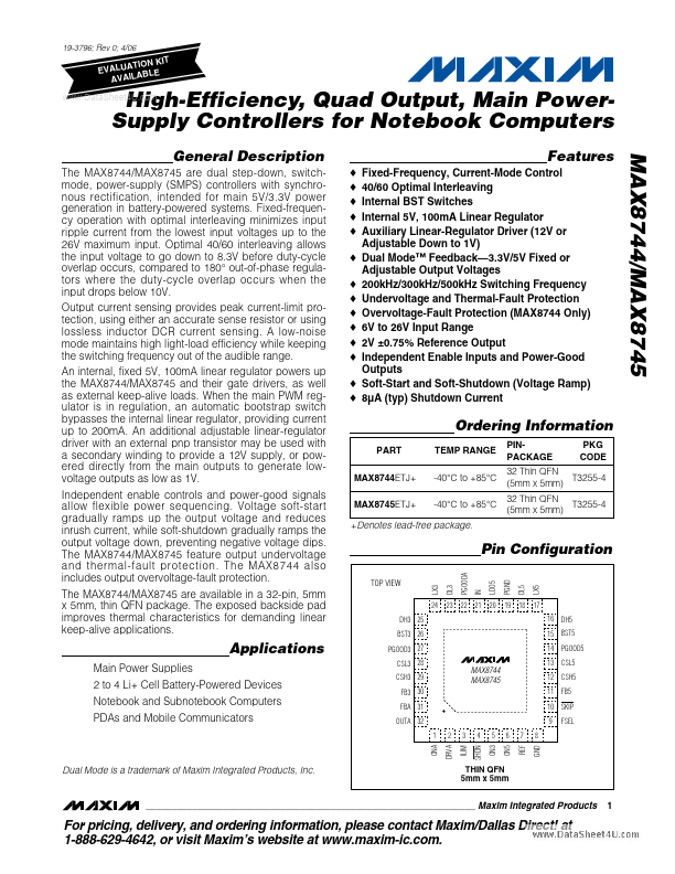 MAX8745 Maxim Integrated Products