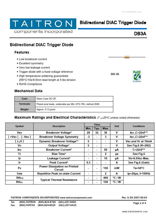 <?=DB3A?> डेटा पत्रक पीडीएफ