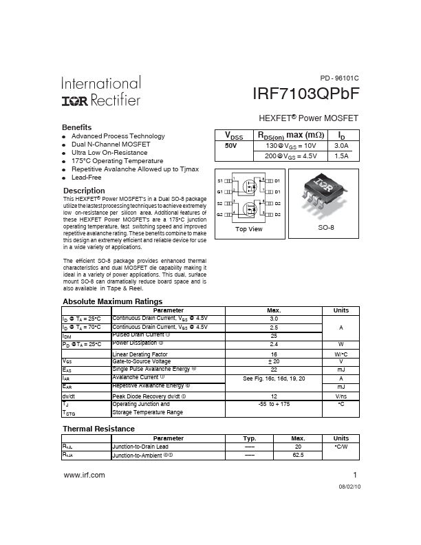 IRF7103QPbF International Rectifier