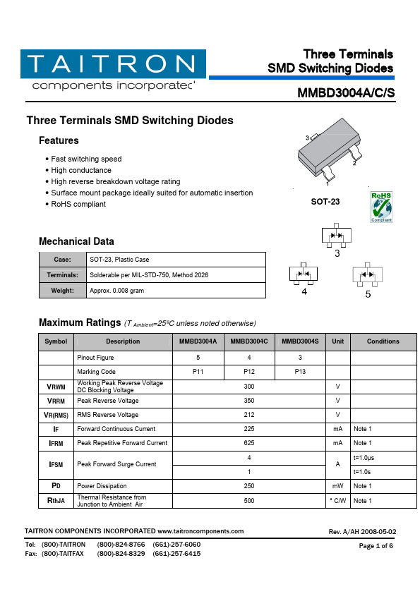 MMBD3004C TAITRON