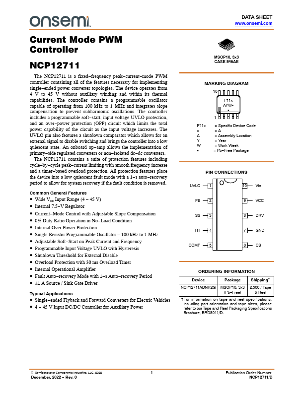 NCP12711 ON Semiconductor