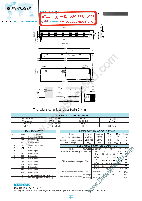 pc4002f POWERTIP