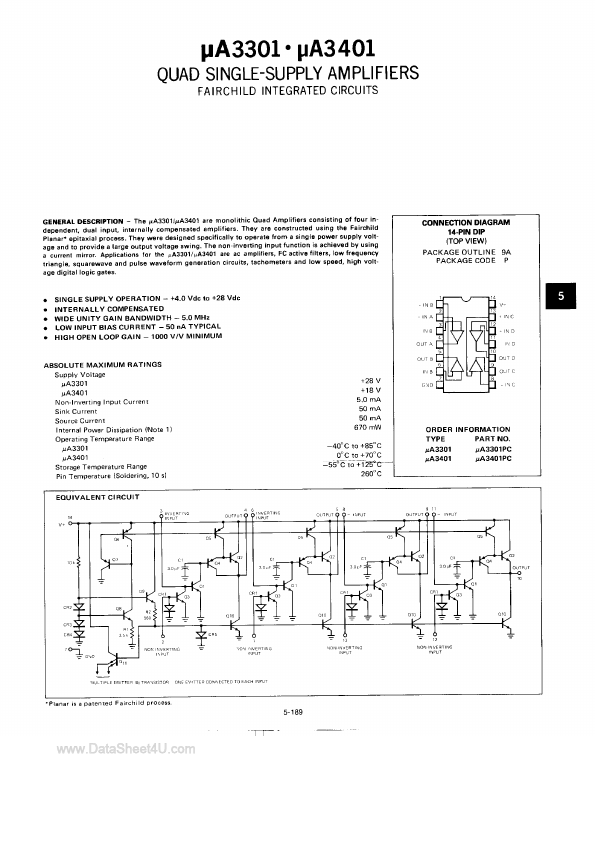 UA3301 Fairchild Semiconductor