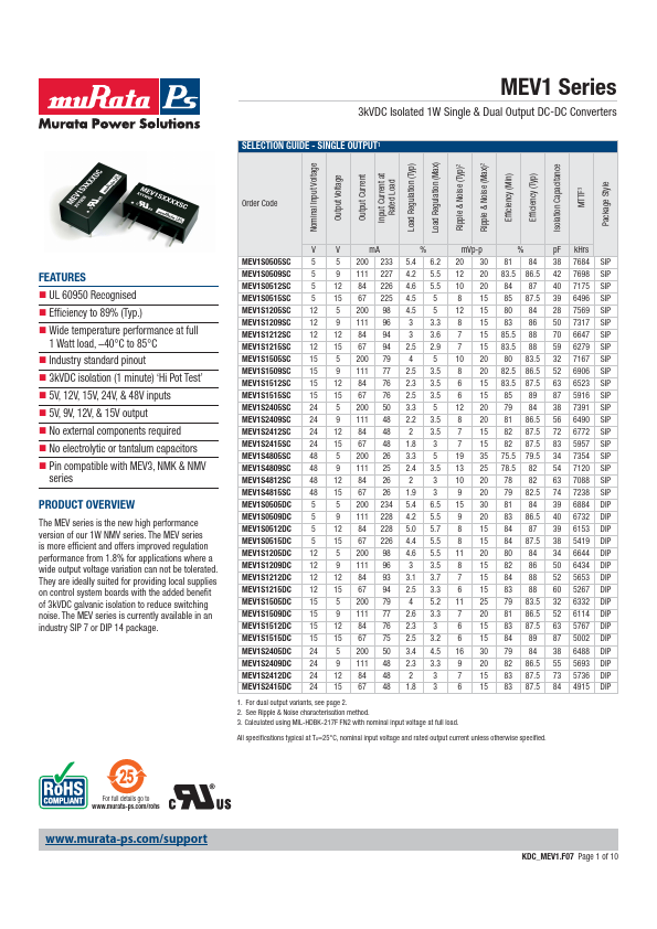 MEV1S0509DC