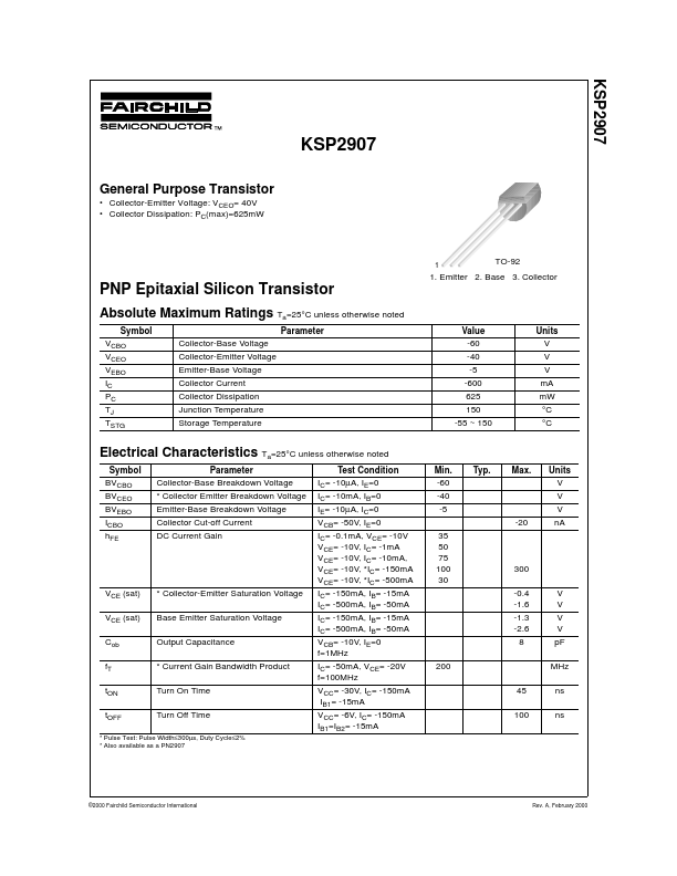 KSP2907 Fairchild Semiconductor