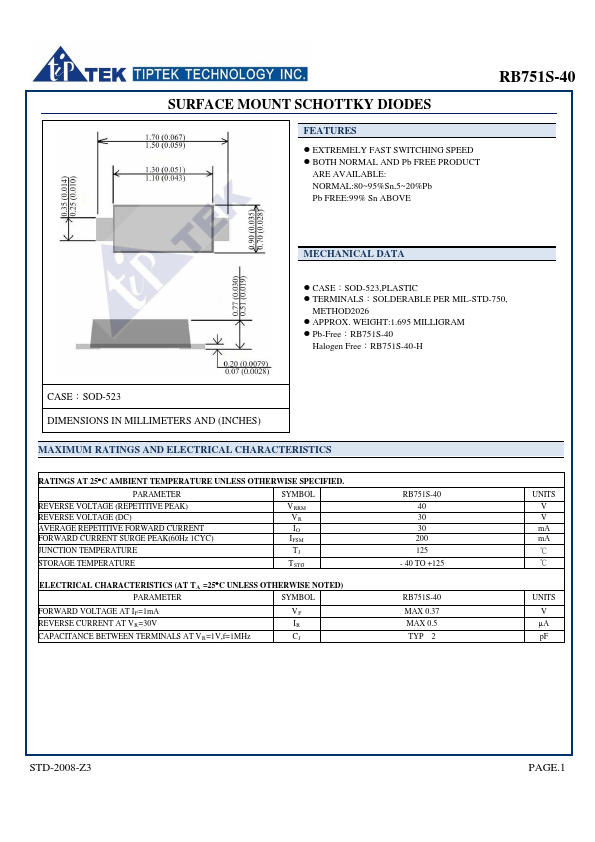 RB751S-40 TIPTEK