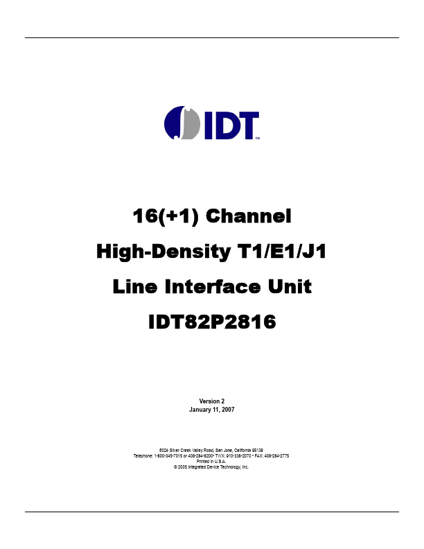 IDT82P2816 IDT