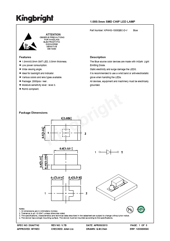 <?=KPHHS-1005QBC-D-V?> डेटा पत्रक पीडीएफ