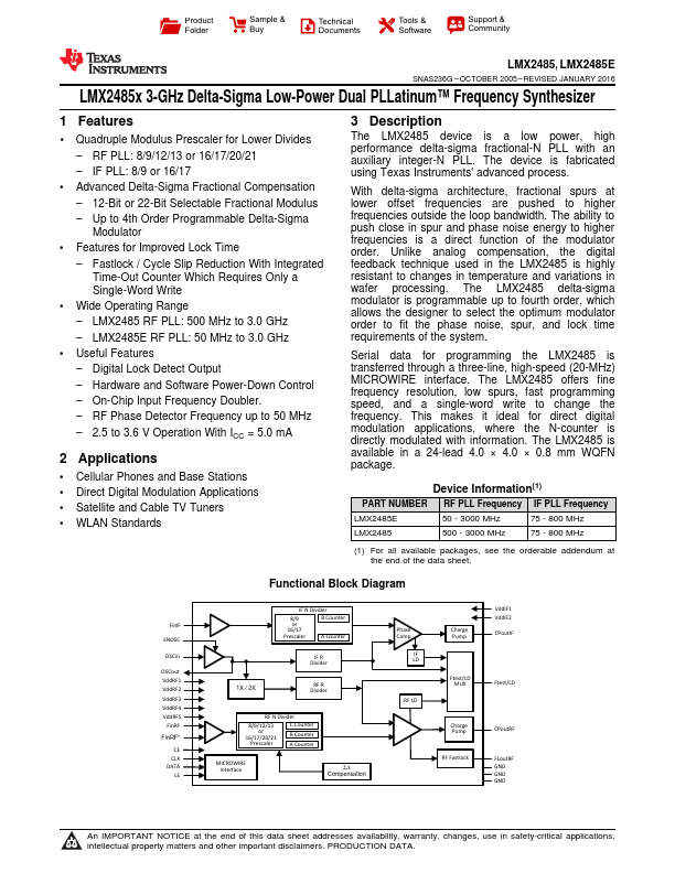 LMX2485 Texas Instruments