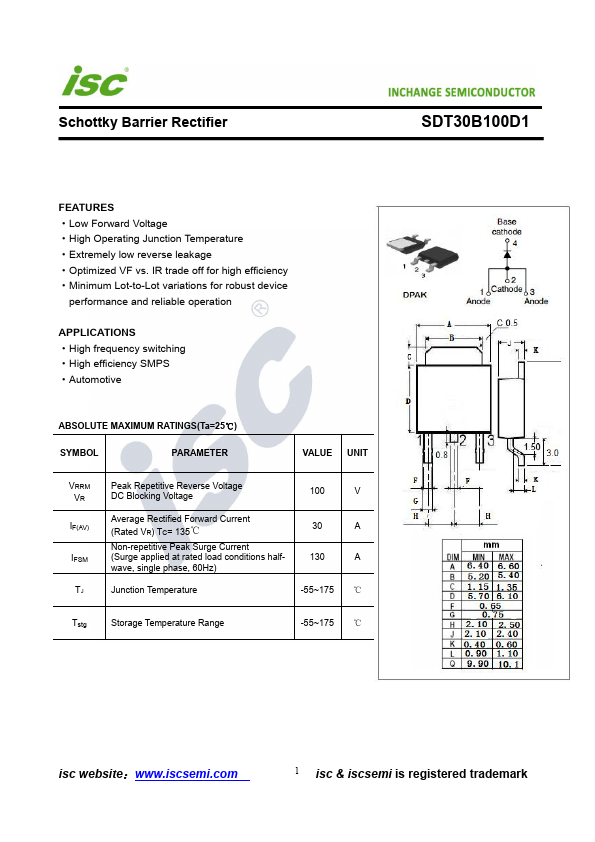 <?=SDT30B100D1?> डेटा पत्रक पीडीएफ