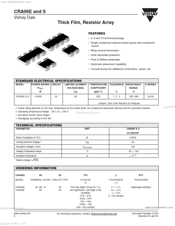 CRA06E Vishay Siliconix