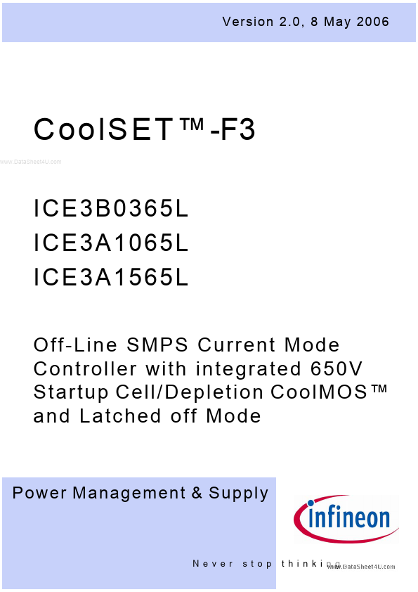 <?=ICE3A1565L?> डेटा पत्रक पीडीएफ