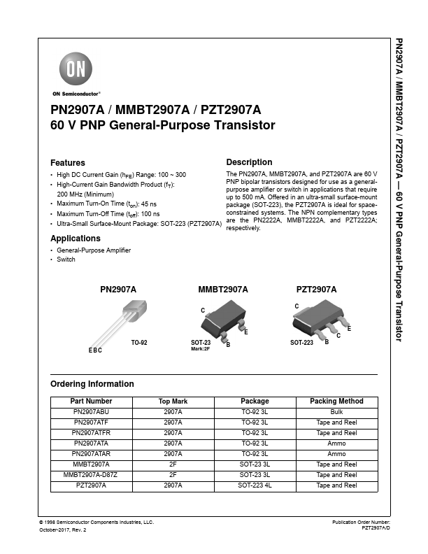 <?=PN2907A?> डेटा पत्रक पीडीएफ