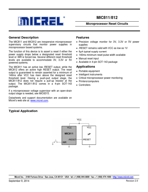 MIC812 Micrel Semiconductor