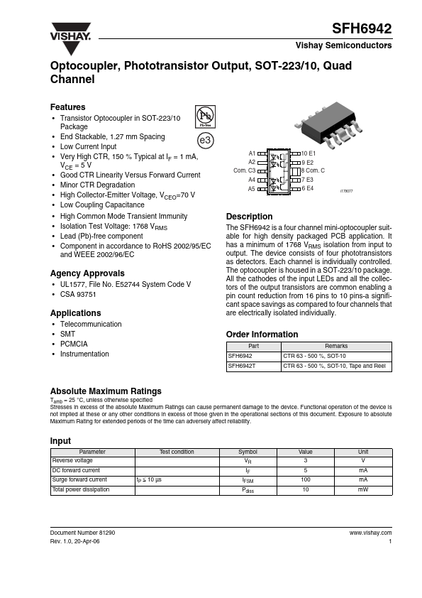 SFH6942 Vishay Siliconix