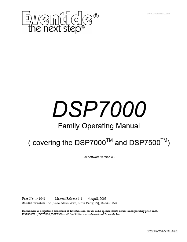 <?=DSP7500?> डेटा पत्रक पीडीएफ