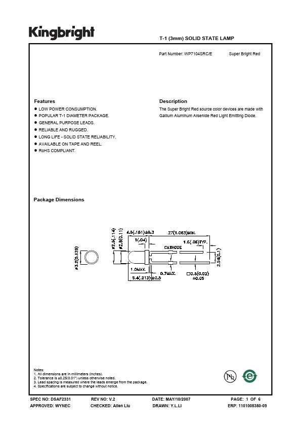 <?=WP7104SRC-E?> डेटा पत्रक पीडीएफ