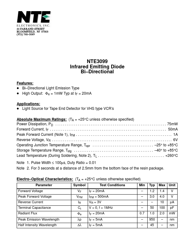 NTE3099 NTE