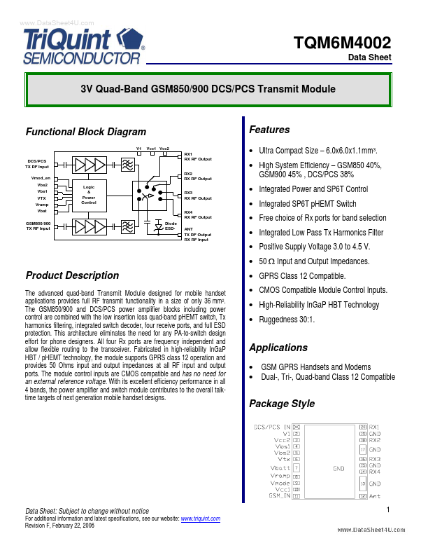 TQM6M4002 TriQuint Semiconductor