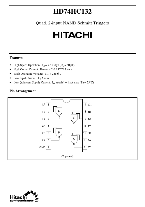HD74HC132 Hitachi Semiconductor