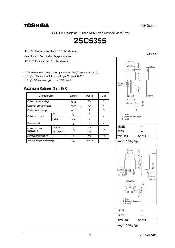 2SC5355 Toshiba Semiconductor