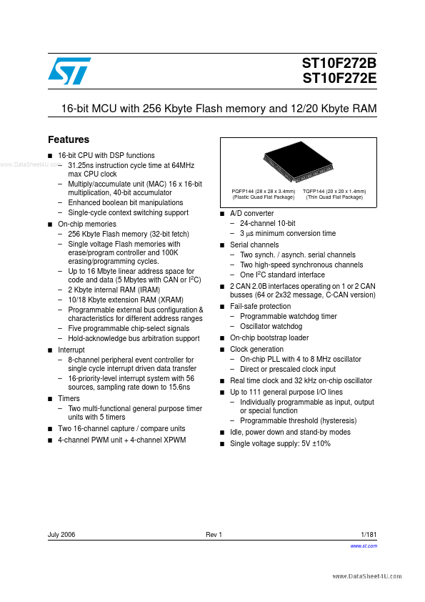 ST10F272E STMicroelectronics